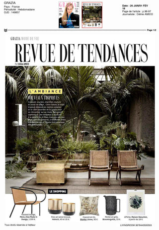 Insertion coussin Palmiers du Yucatan GRAZIA Janvier 2018