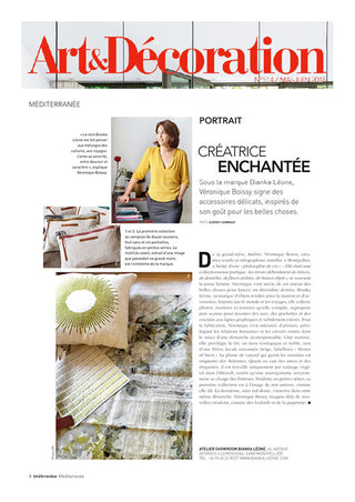 Publi Rédactionnel Bianka Leone ART & DÉCORATION n° 514 Mai Juin 2016