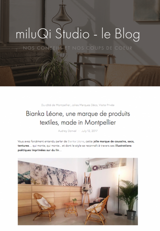 Publi Rédactionnel Bianka Leone dans MILUQi STUDIO Juillet 2017
