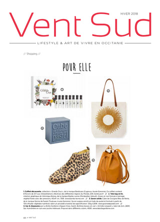 Tote Bag Soleil Ocre dans magazine VENT SUD Hiver 2018